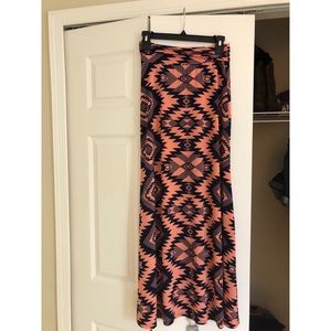 Pink and navy blue Chevron Maxi Skirt!!